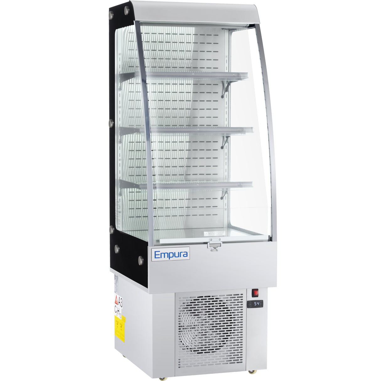 Empura Refrigeration E-VOAR-24-S Vertical Curved Glass Merchandiser 24"W X 29.7"D X 67"H 8.8 Cu. Ft. Capacity