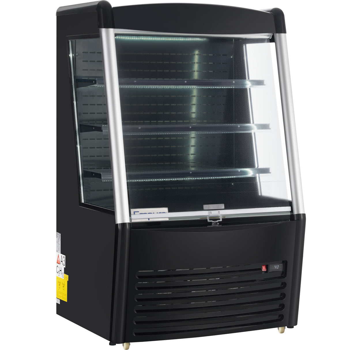 Empura Refrigeration E-VOAR-36B Vertical Air Curtain Merchandiser 36.2"W X 33.3"D X 59.4"H 11.3 Cu. Ft. Capacity
