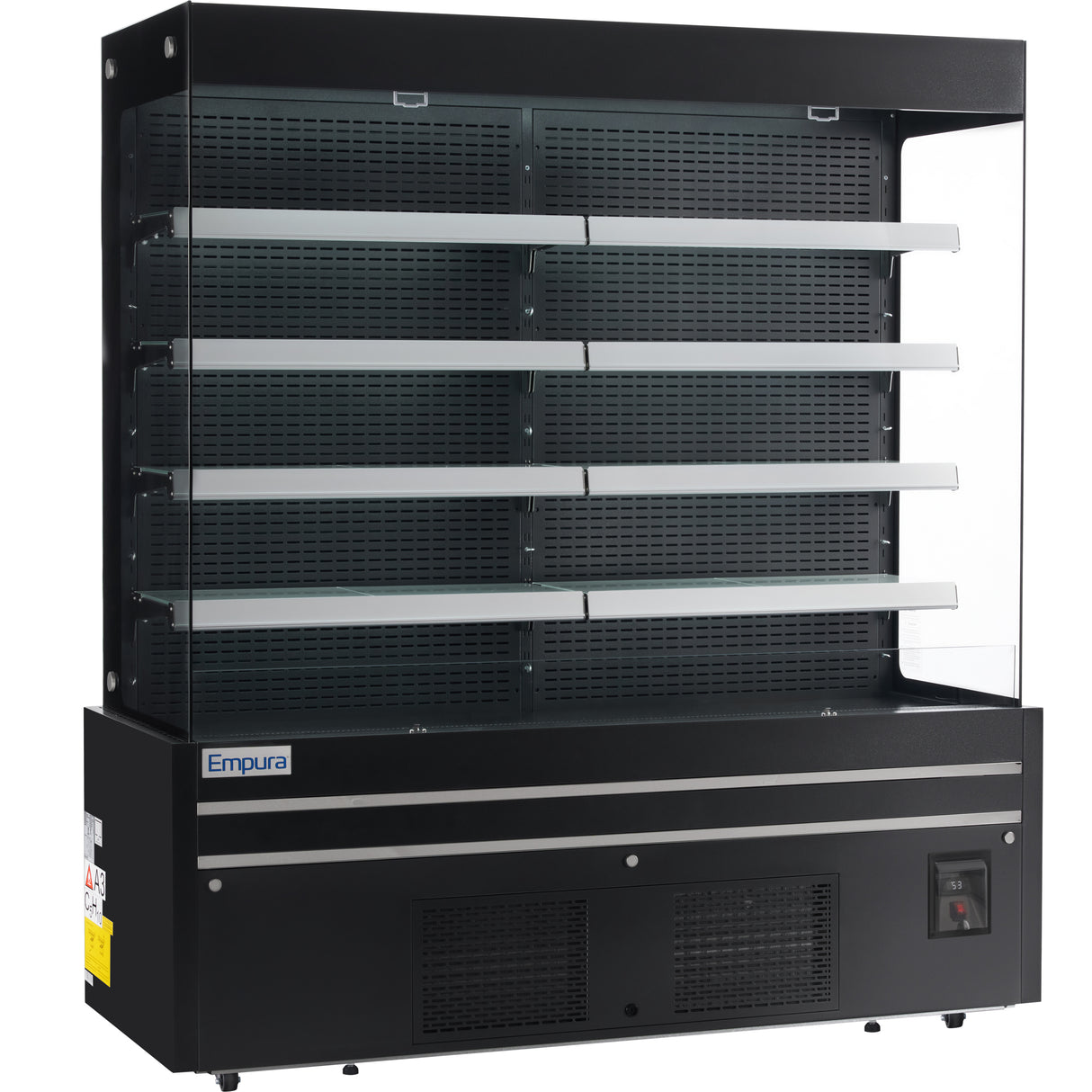 Empura Refrigeration E-VOAR-72B Vertical Open Air Merchandiser 72"W X 28.4"D X 79.9"H 40.9 Cu. Ft. Capacity