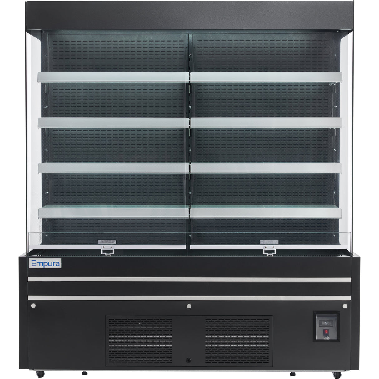 Empura Refrigeration E-VOAR-72B Vertical Open Air Merchandiser 72"W X 28.4"D X 79.9"H 40.9 Cu. Ft. Capacity
