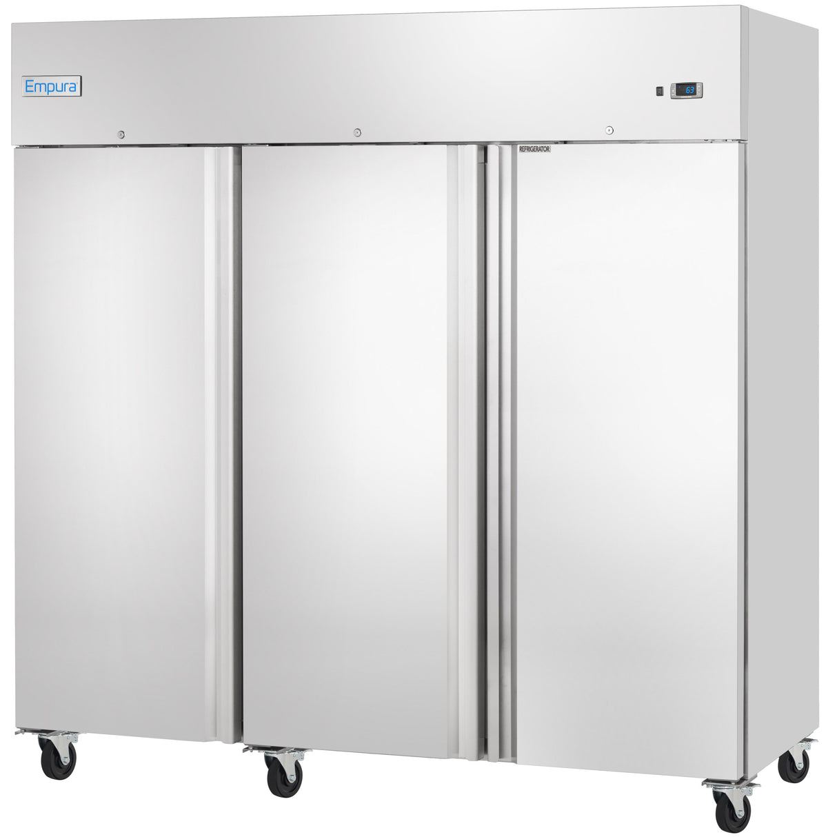 Empura Refrigeration E-KB82T Reach-In Refrigerator 3 Swing Solid Doors 81"W X 32.7"D X 82.3"H