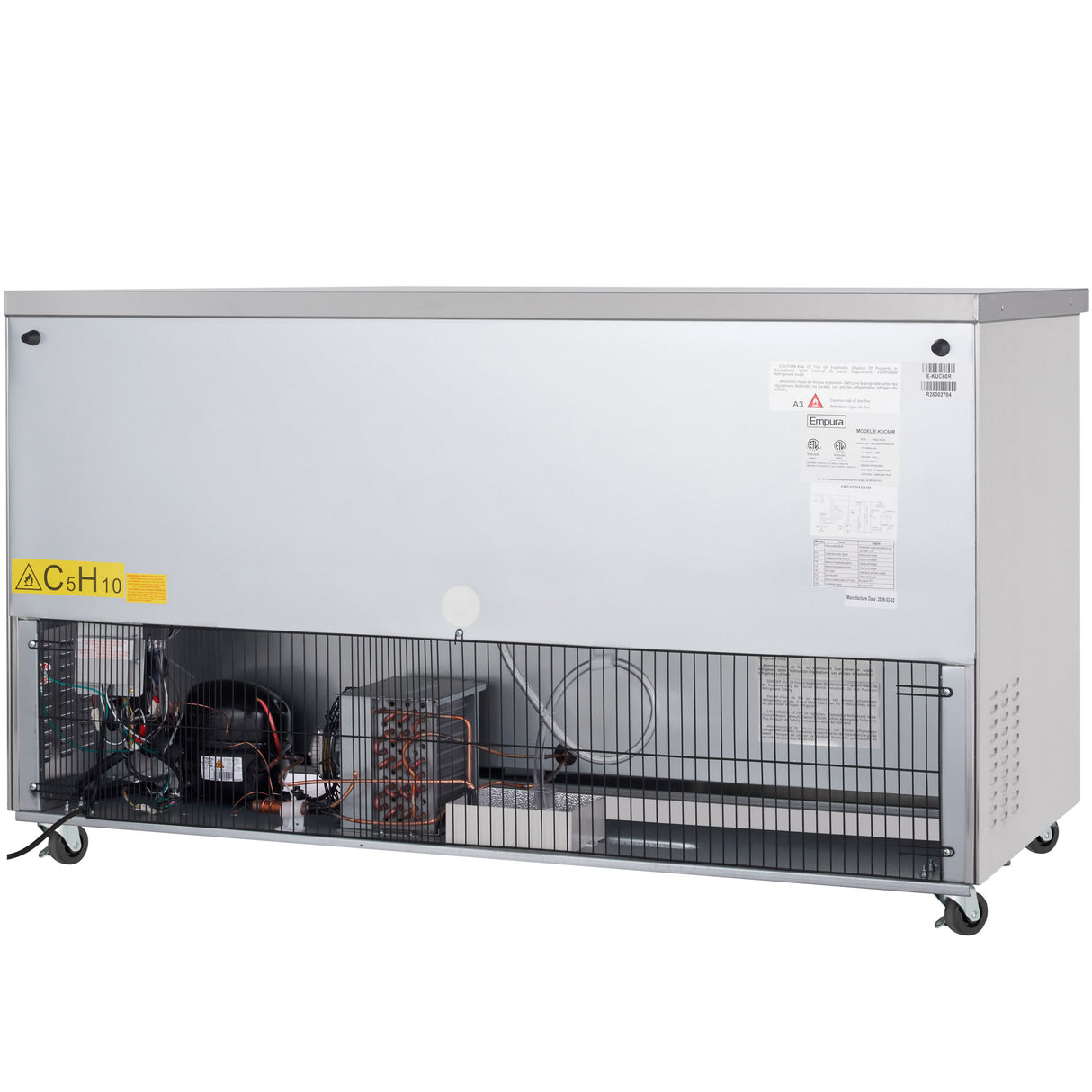 Empura Refrigeration E-KUC60 Undercounter Reach-In Refrigerator 61.2"W X 29.9"D X 35.5"H 13.2 Cu. Ft. Capacity