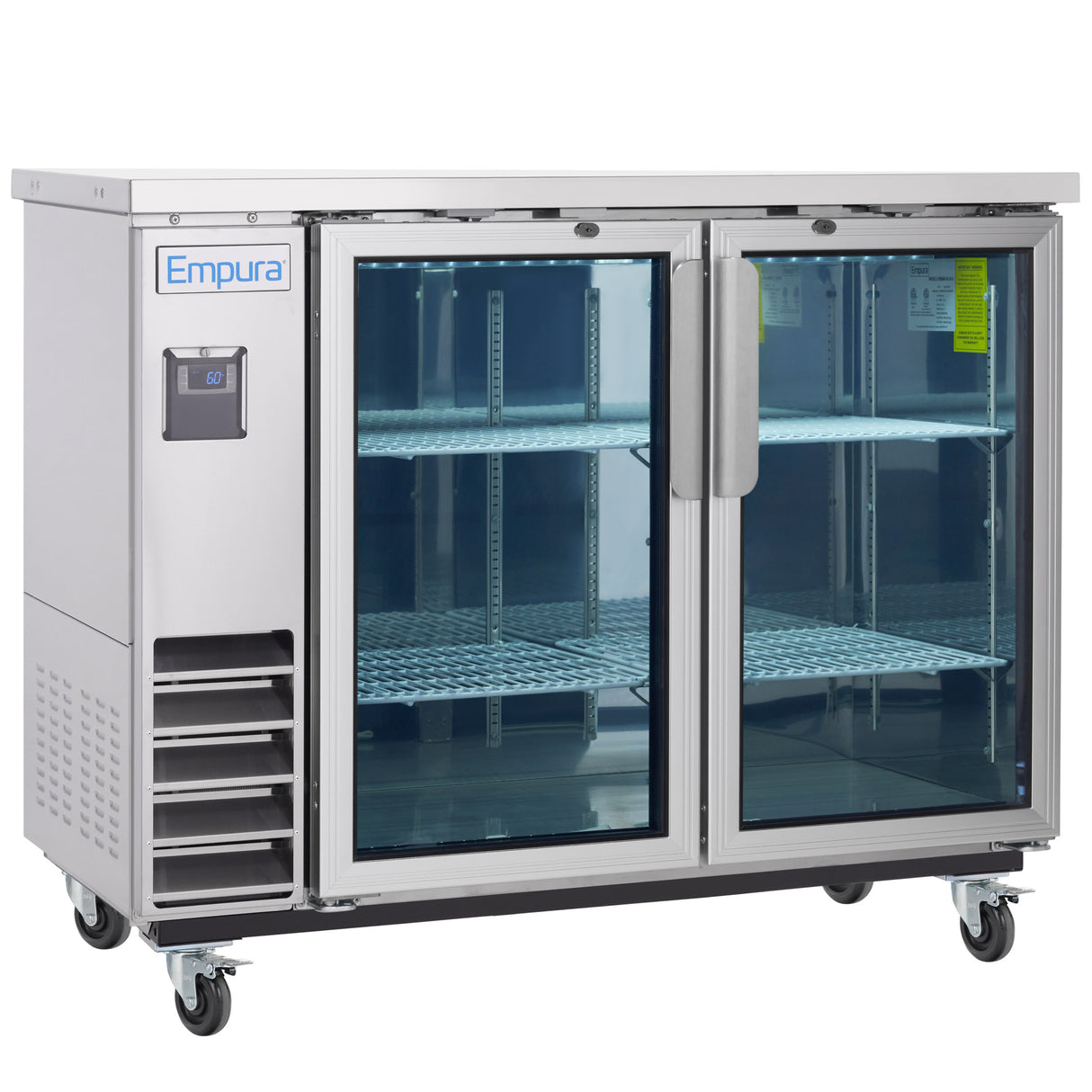 Empura Refrigeration E-KBB48-2G-24-S Back Bar Cooler 49.1"W X 24.4"D X 41.7"H 12.5 Cu. Ft. Capacity