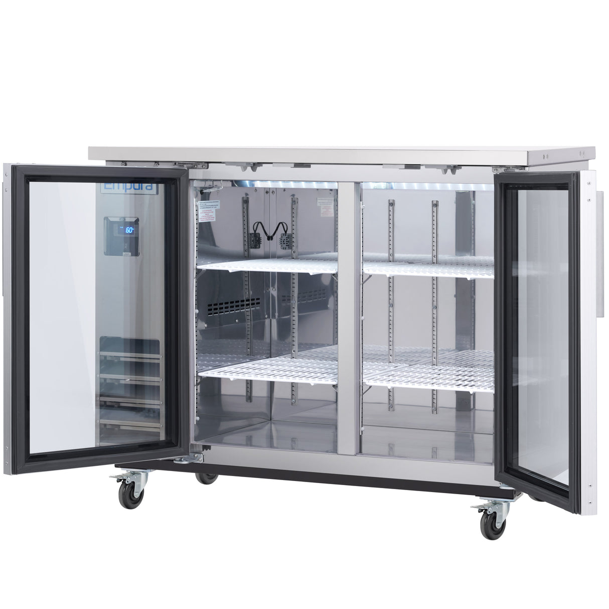 Empura Refrigeration E-KBB48-2G-24-S Back Bar Cooler 49.1"W X 24.4"D X 41.7"H 12.5 Cu. Ft. Capacity