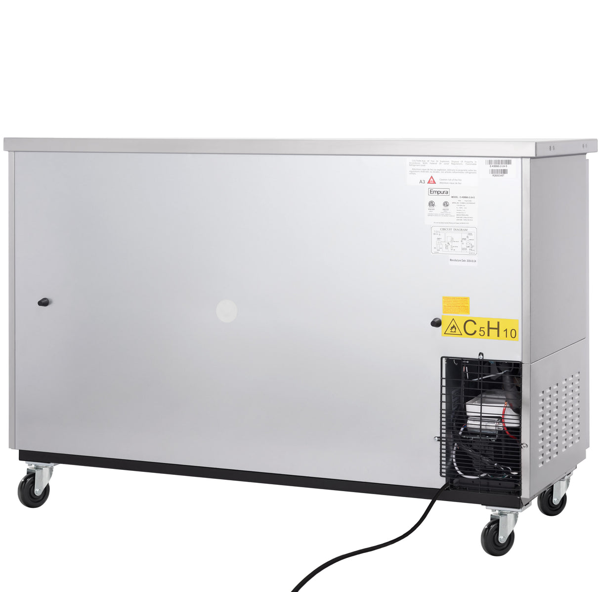 Empura Refrigeration E-KBB60-2-24-S Back Bar Cooler 2 Swing Solid Doors 61"W X 24 7/16"D X 41 3/4"H