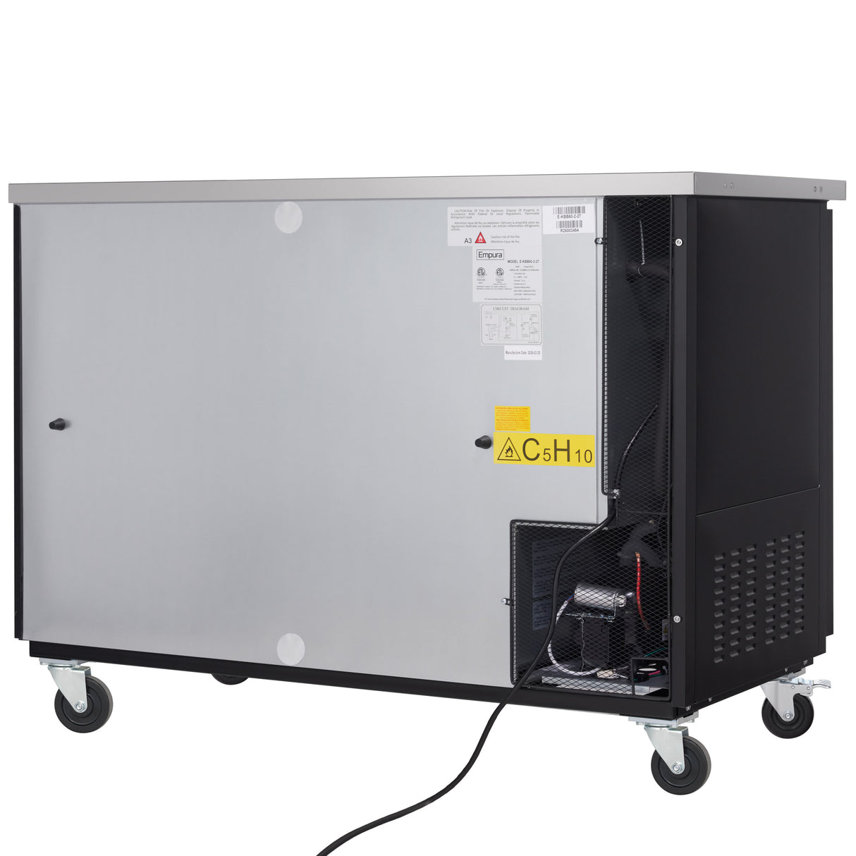 Empura Refrigeration E-KBB60-2-27 Back Bar Cooler 2 Swing Solid Doors 58 3/4"W X 27 5/8"D X 42 1/2"H