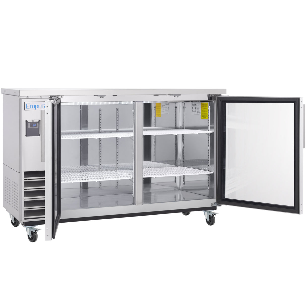 Empura Refrigeration E-KBB60-2G-24-S Back Bar Cooler 61.1"W X 24.4"D X 41.7"H 16.6 Cu. Ft. Capacity