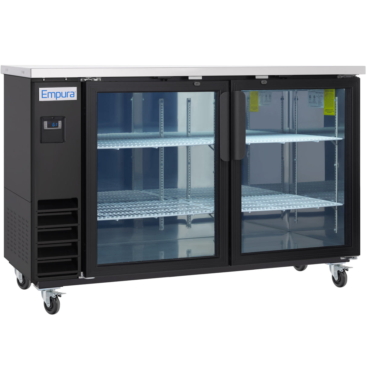 Empura Refrigeration E-KBB60-2G-24 Back Bar Cooler 61.1"W X 24.4"D X 41.7"H 16.6 Cu. Ft. Capacity