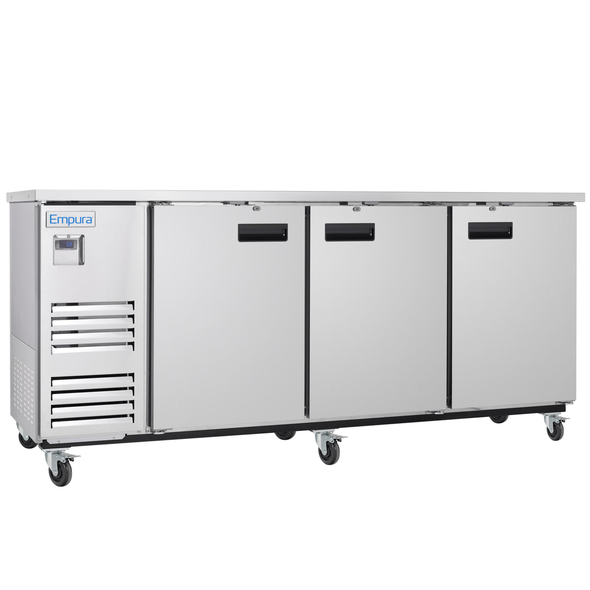 Empura Refrigeration E-KBB90-3-27-S Back Bar Cooler 3 Swing Solid Doors 90"W X 27 5/8"D X 42 1/2"H