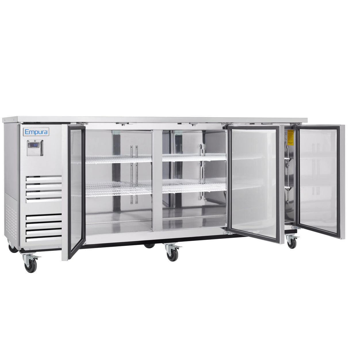 Empura Refrigeration E-KBB90-3-27-S Back Bar Cooler 3 Swing Solid Doors 90"W X 27 5/8"D X 42 1/2"H