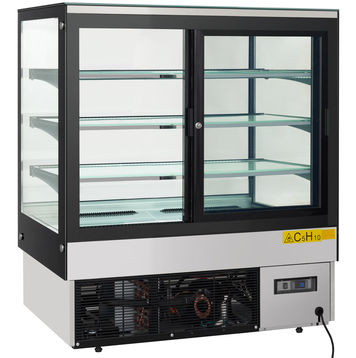 Empura Refrigeration E-KBDSF48-S Refrigerated Display Case 47 1/4"W X 31-1/2"D X 53-9/16"H 39°F To 45°F Temperature Range