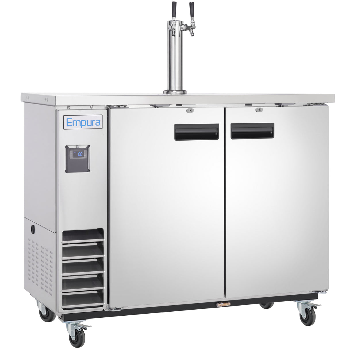 Empura Refrigeration E-KDD2-1-S Direct Draw Beer Dispenser 49.1"W X 24.41"D X 41.9"H 12.5 Cu. Ft. Capacity