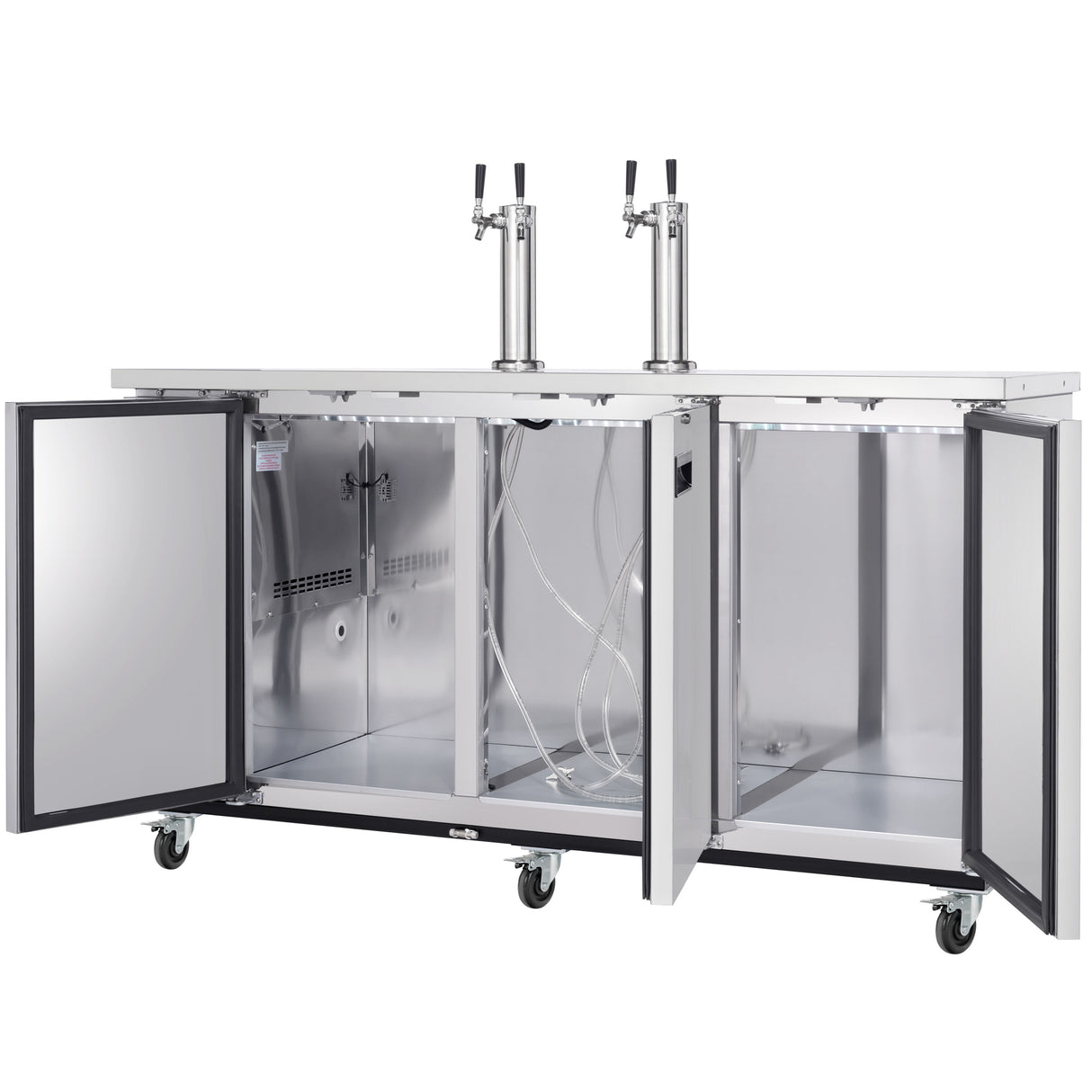 Empura Refrigeration E-KDD4-2-S Direct Draw Beer Dispenser 73.1"W X 24.41"D X 41.9"H 20.8 Cu. Ft. Capacity