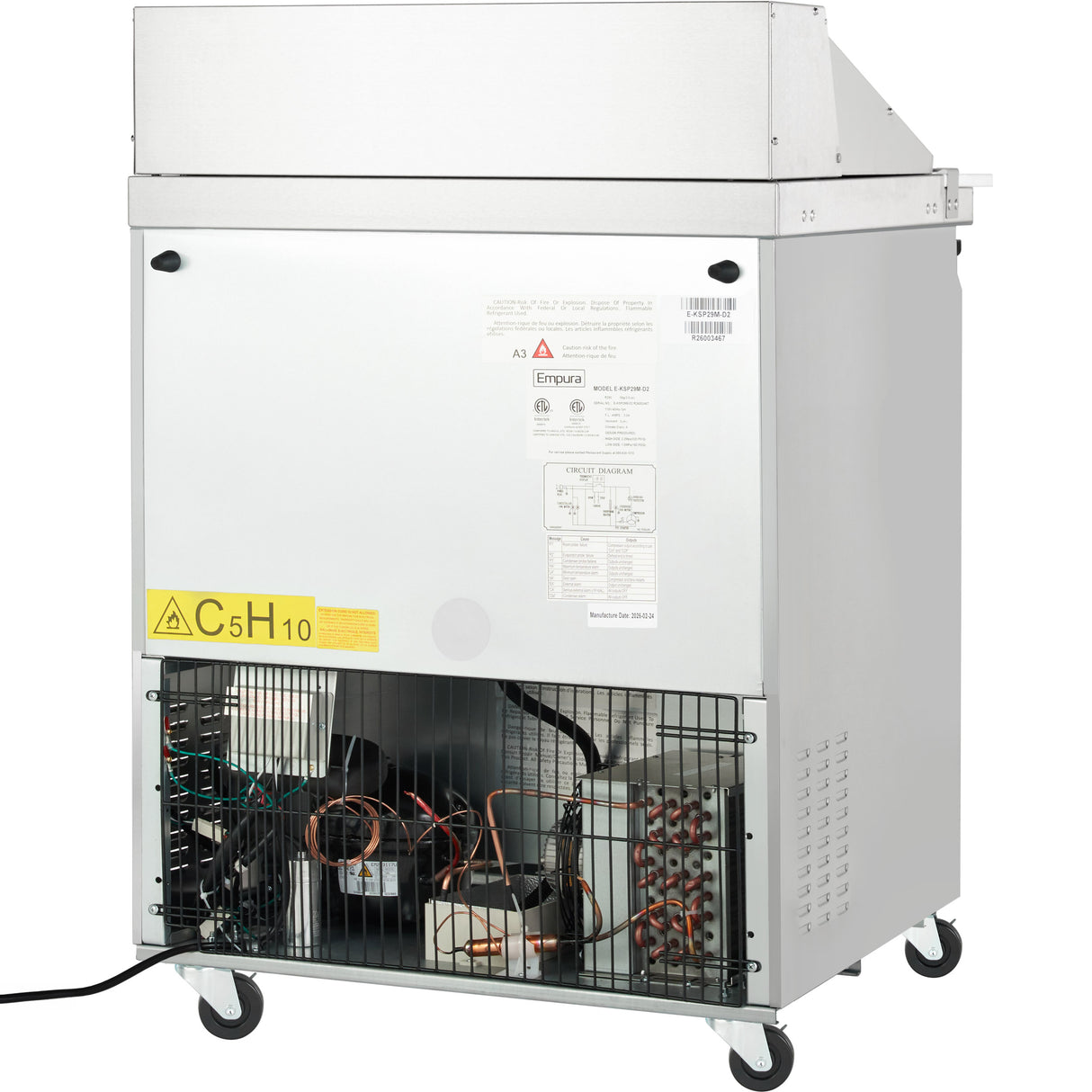 Empura Refrigeration E-KSP29M-D2 Refrigerated Sandwich/Salad Mega Top Prep Table With Drawers