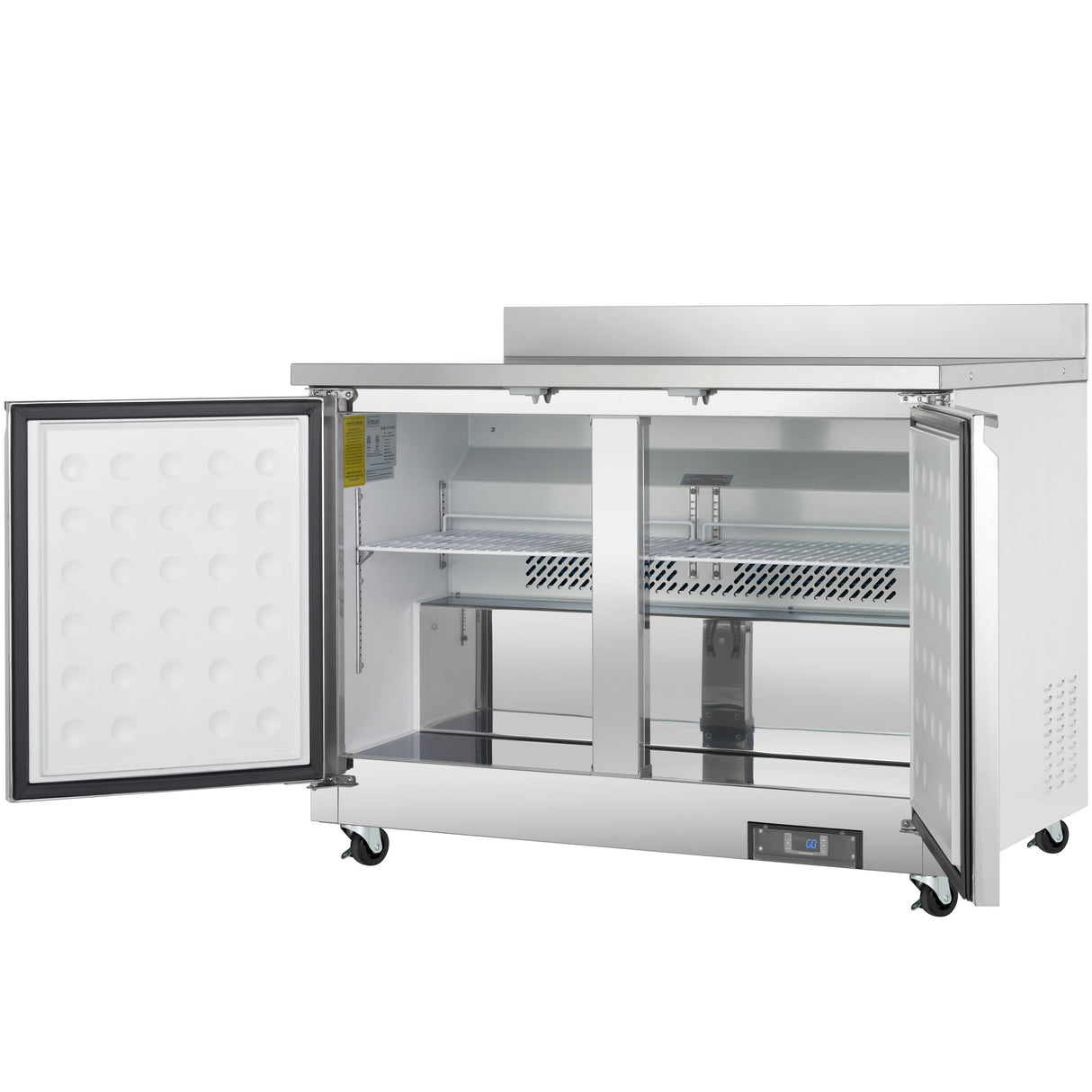 Empura Refrigeration E-KUC48FW Undercounter Reach-In Freezer Work Top 2 Swing Door Solid Doors