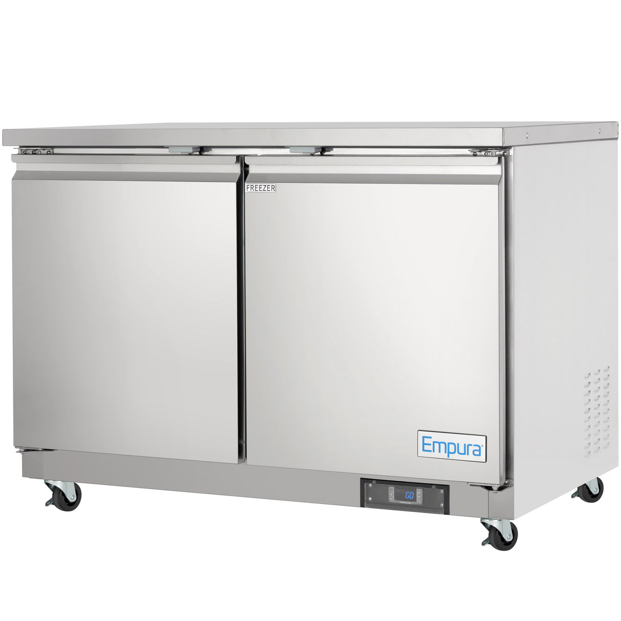 Empura Refrigeration E-KUC48F Undercounter Reach-In Freezer 48.2"W X 29.9"D X 35.5"H 10.1 Cu. Ft. Capacity
