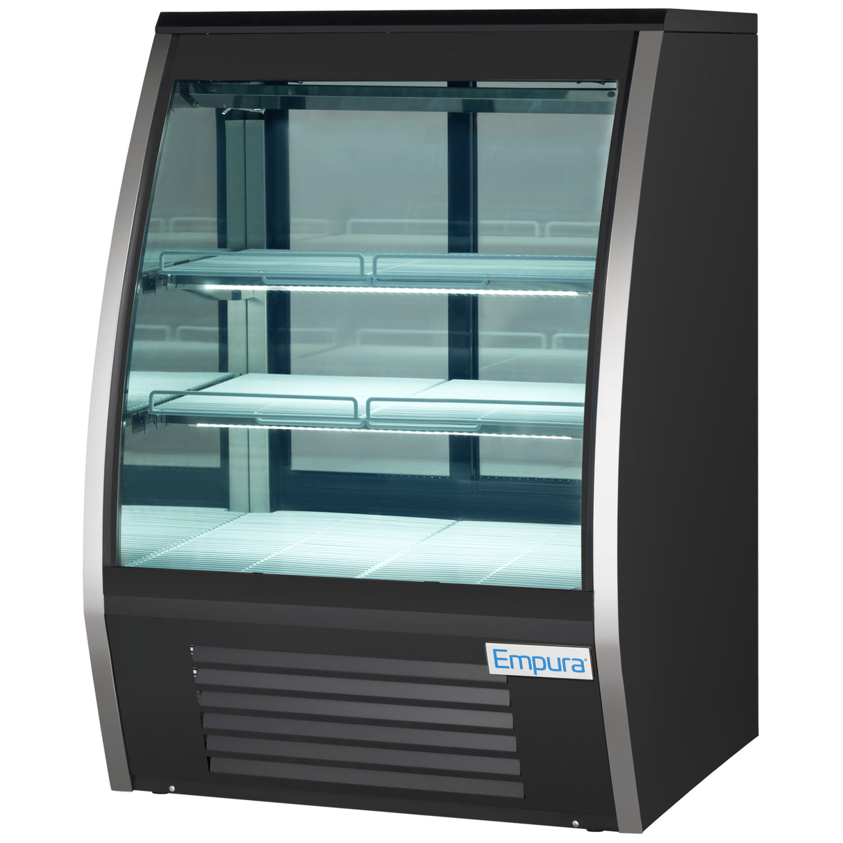 Empura Refrigeration E-RDC36 Refrigerated Deli Display Case 36-1/4"W X 33-1/8"D X 54-7/8"H Curved Glass Front