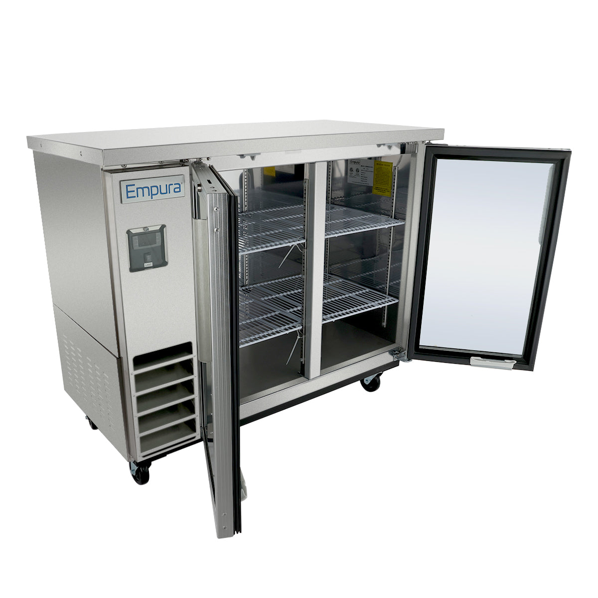 Empura Refrigeration E-KBB48-2G-24-S Back Bar Cooler 49.1"W X 24.4"D X 41.7"H 12.5 Cu. Ft. Capacity