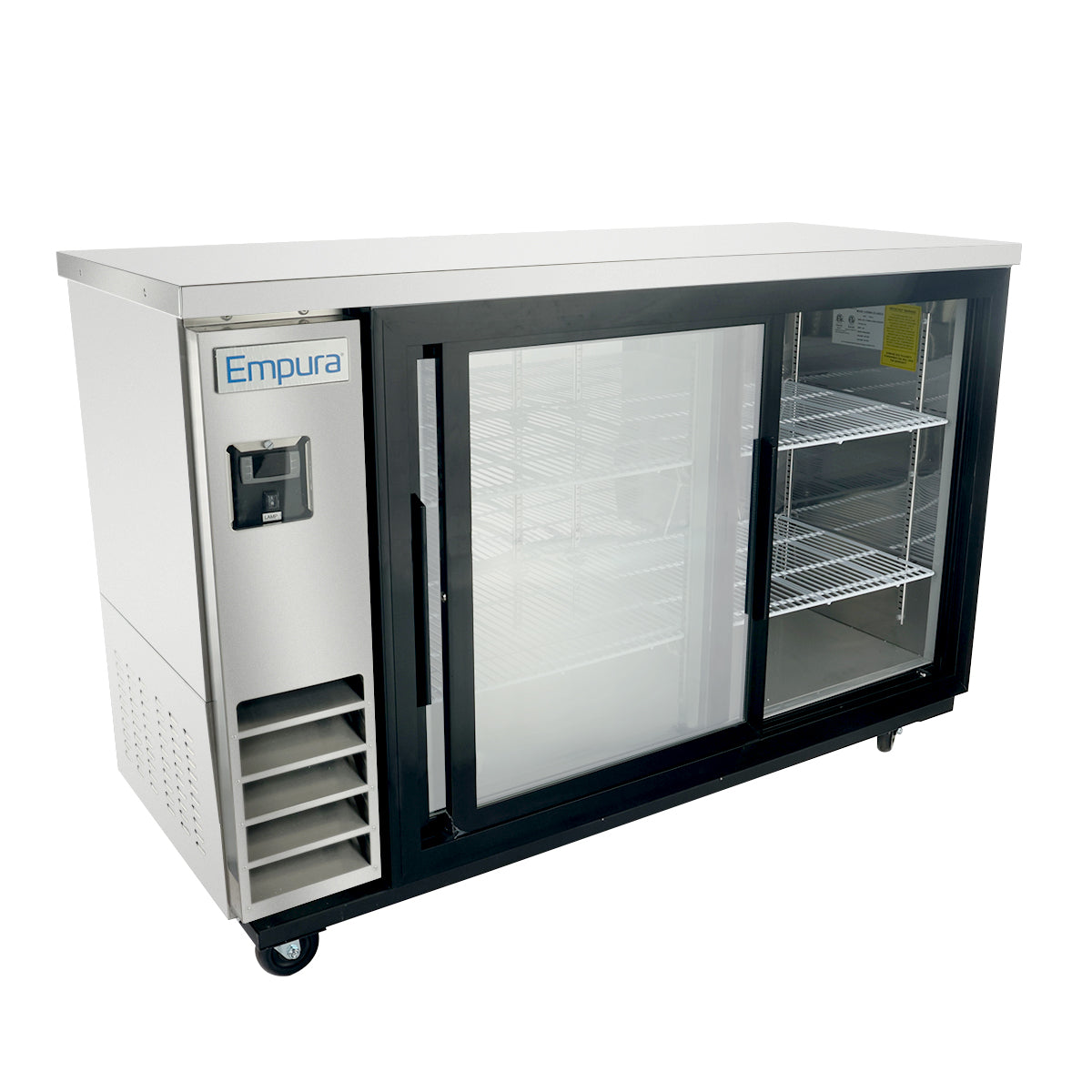 Empura Refrigeration E-KBB60-2G-24SD-S Back Bar Cooler 61.1"W X 24.4"D X 41.7"H 16.6 Cu. Ft. Capacity