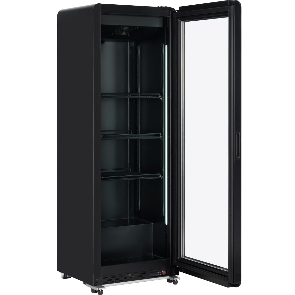 Empura 21" Black Swing Glass Door Merchandiser Refrigerator with ClearKeeper™ Glass, 7.2 Cu. Ft., LED Lighting, Self-Closing Door