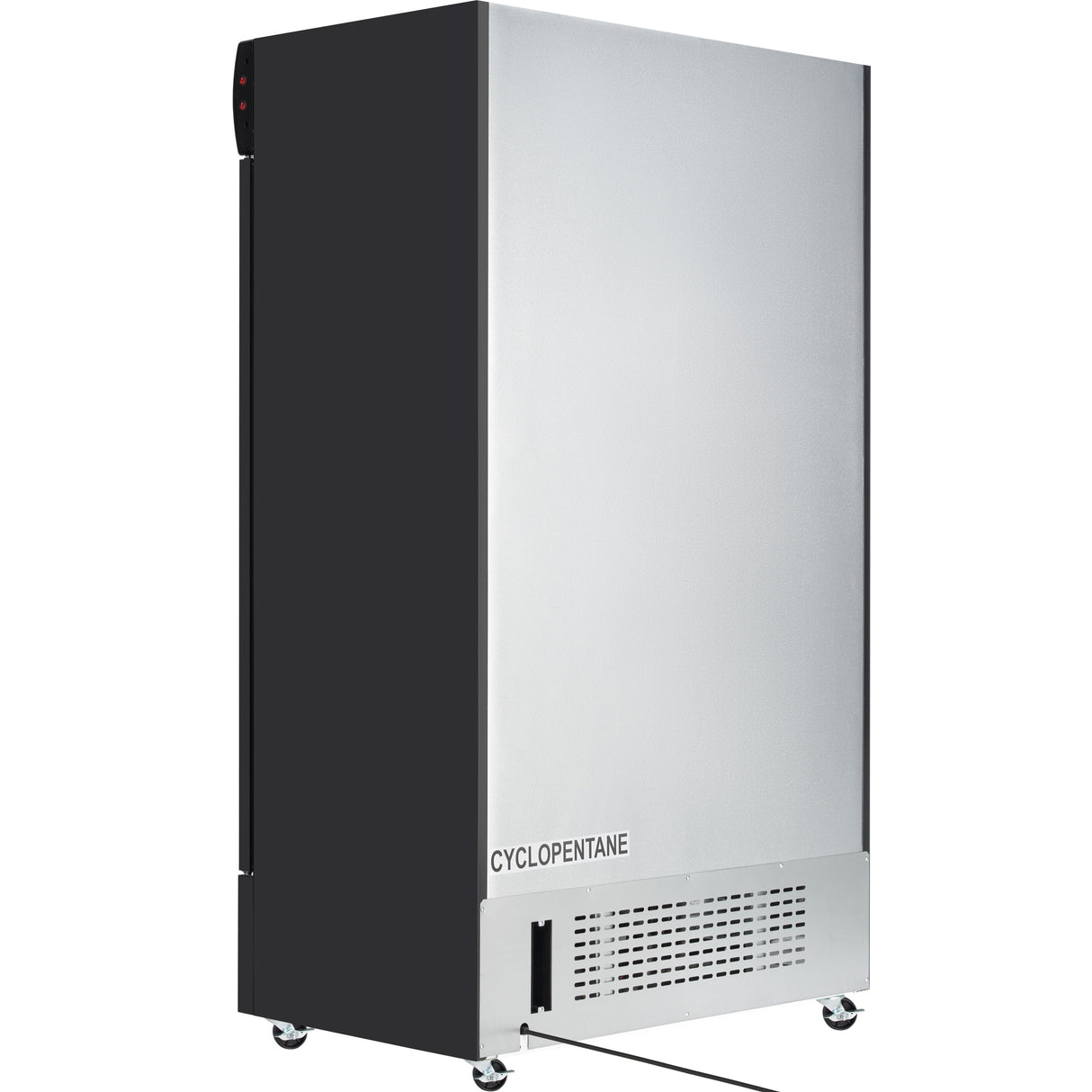 Empura 44" Black Swing Glass 2 Door Merchandiser Refrigerator with ClearKeeper™ Glass, 35 Cu. Ft., LED Lighting, 8 Adjustable Shelves