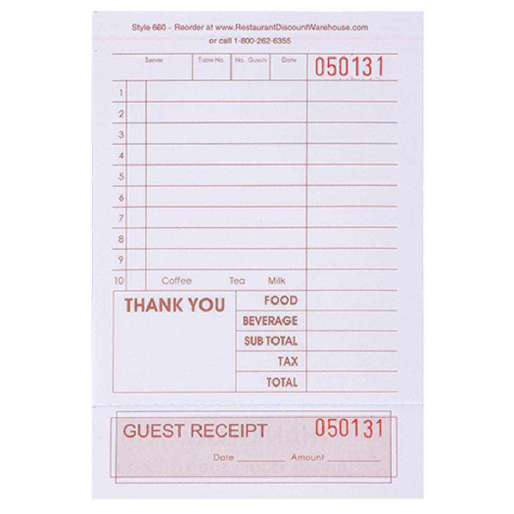 KNG 3139LSE Kng 2 Part Guest Checks