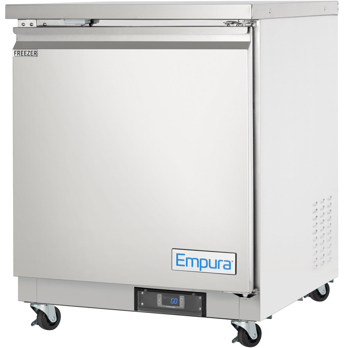 Empura Refrigeration E-KUC27F Undercounter Reach-In Freezer 27.8"W X 29.9"D X 35.5"H 5.4 Cu. Ft. Capacity