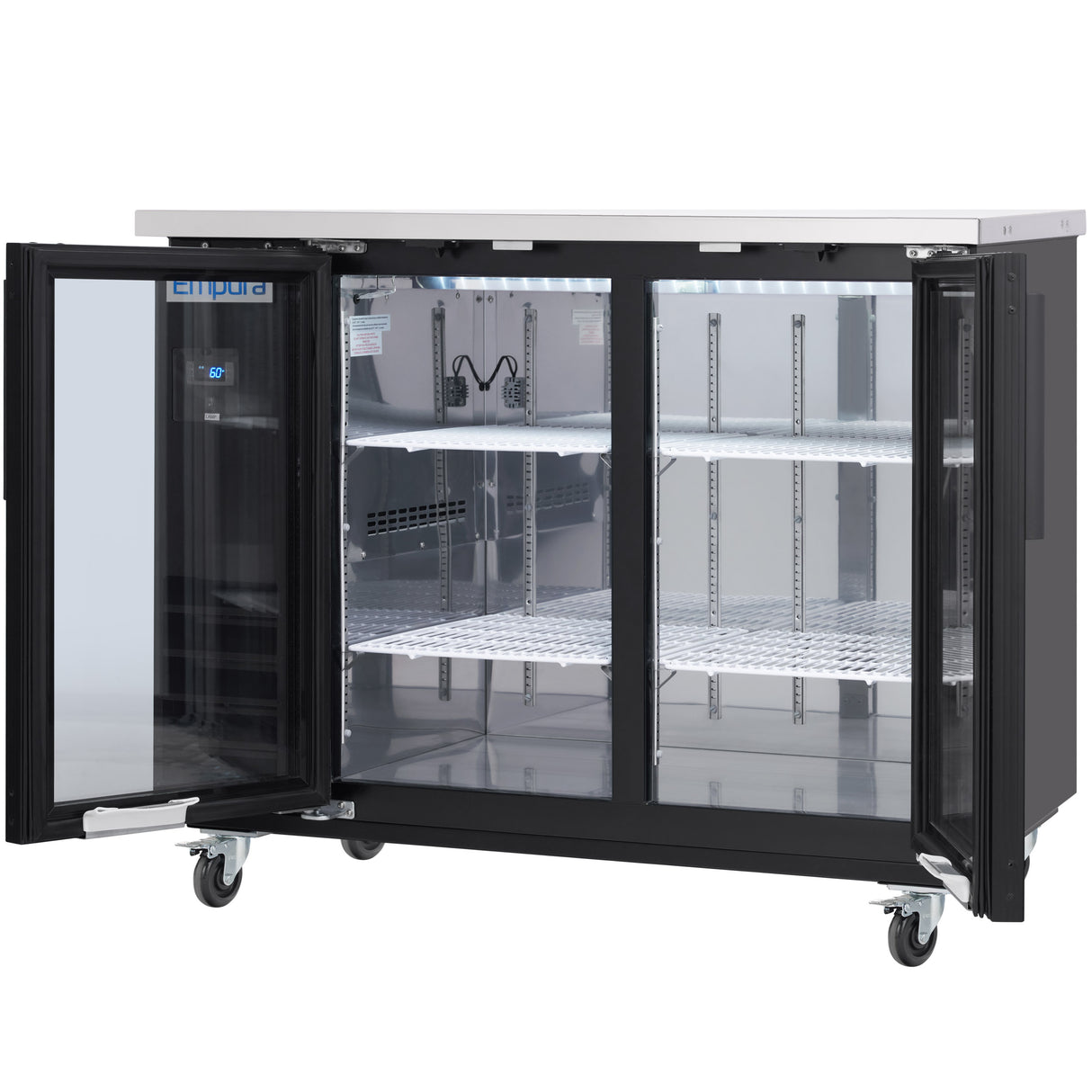 Empura Refrigeration E-KBB48-2G-24 Back Bar Cooler 49.1"W X 24.4"D X 41.7"H 12.5 Cu. Ft. Capacity