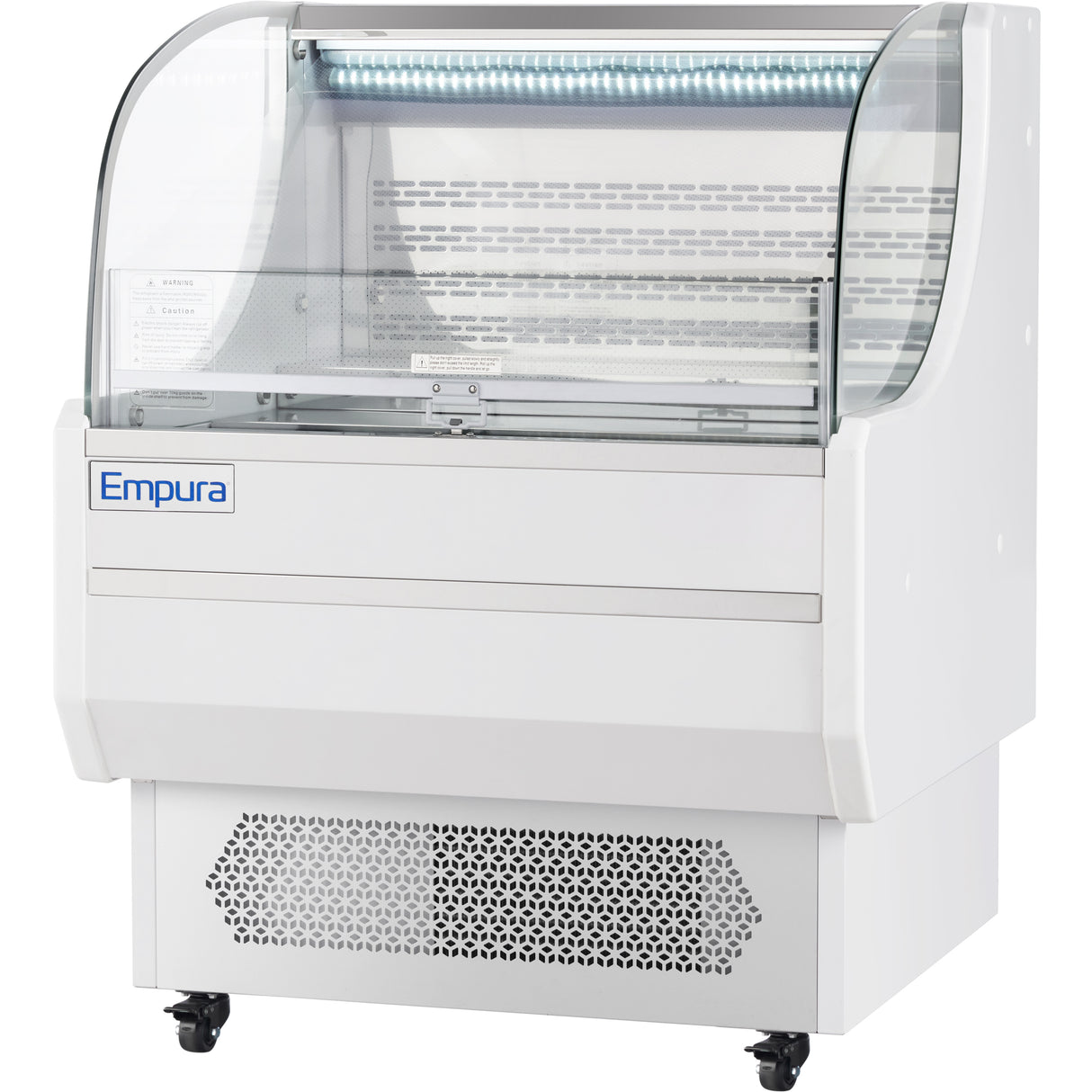 Empura Refrigeration E-HACMR-36W Horizontal Air Curtain Merchandiser 35.4"W X 33.3"D X 46"H 7.5 Cu. Ft. Capacity