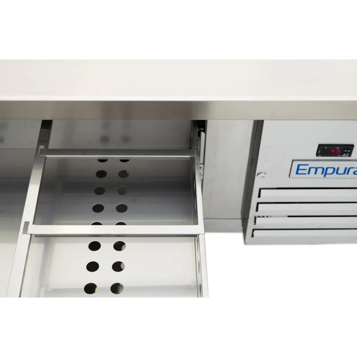 Empura Refrigeration E-KCBR72 Refrigerated Equipment Stand 74"W X 31.9"D X 26"H 10.8 Cu. Ft. Capacity