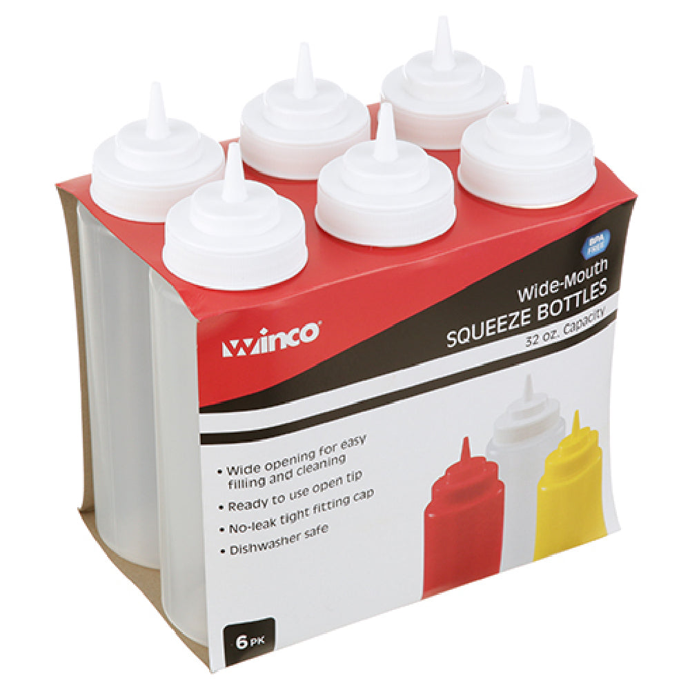 AllPoints WINPSW32 Squeeze Bottle 32 Oz (6p Wide Mouth Clr