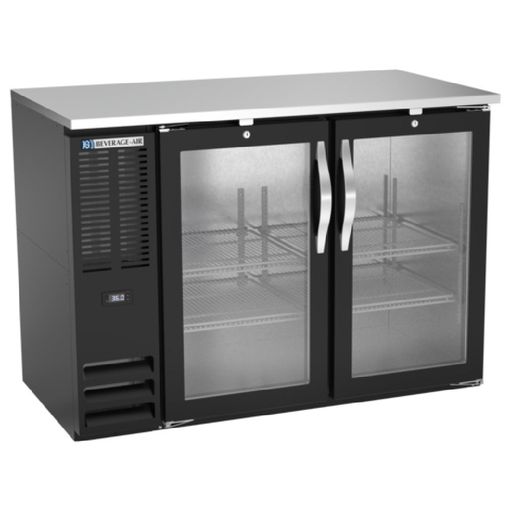 Beverage Air BBN48HC-G-B - Refrigerated Back Bar Storage Cabinet, Two-section, 48"W X 26-3/8"D X 34"H