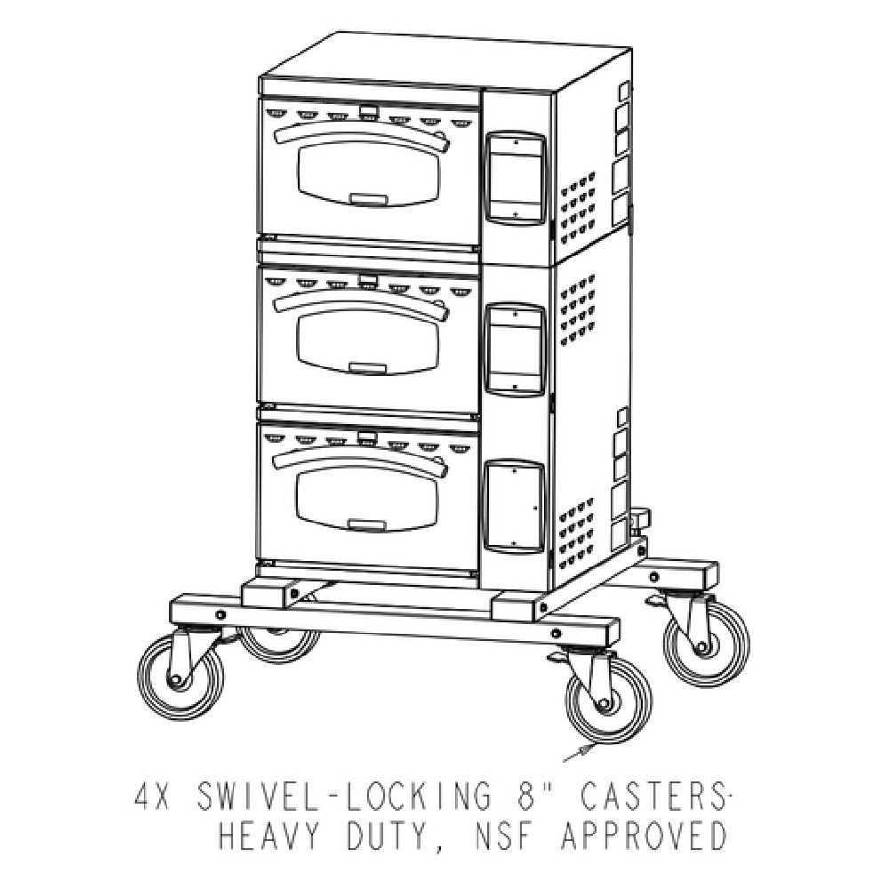 Ovention OVNTN-STK-13 - Stacking Kit For MILO-16 And MILO2-16 Up To 3-decks, Includes Cart