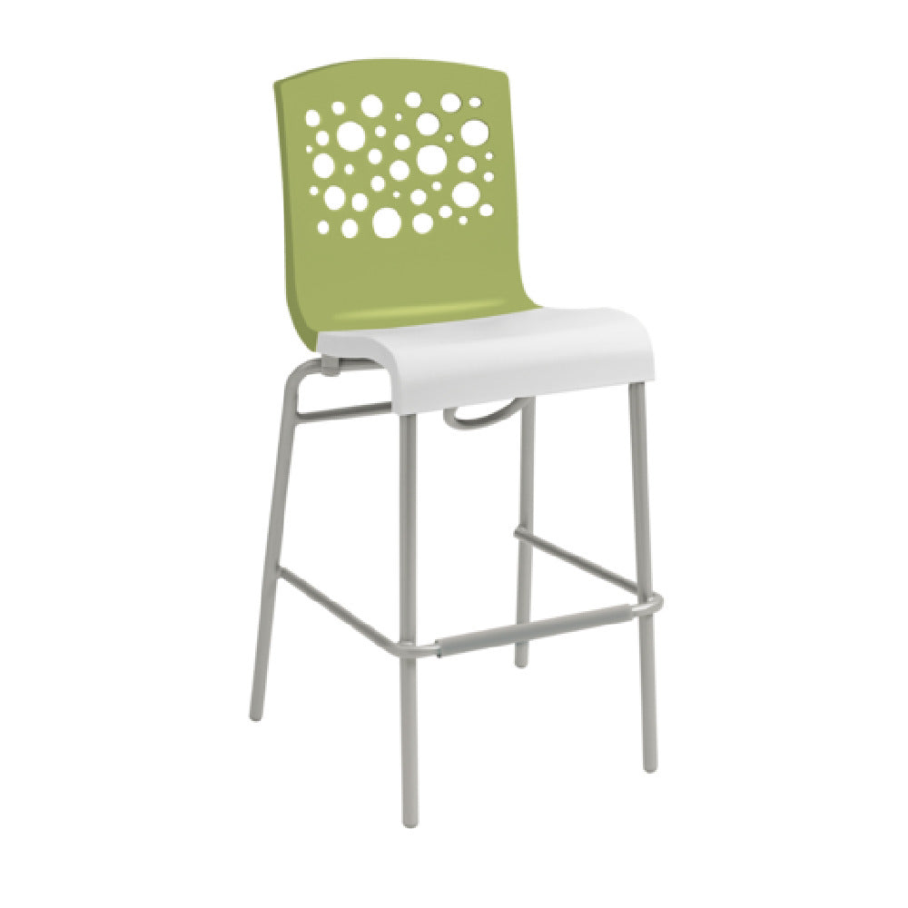 Grosfillex US836724 - Tempo Stacking Barstool, Resin Back With Circle Cutout, Resin Seat