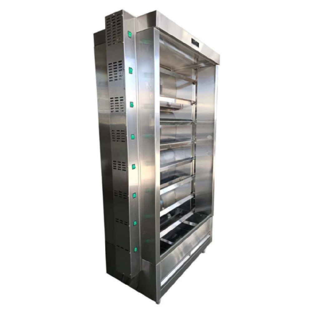 AMPTO FRG8VE - Metal Supreme Rotisserie Oven, Liquid Propane Gas, (8) Stainless Steel V Spit Skewers