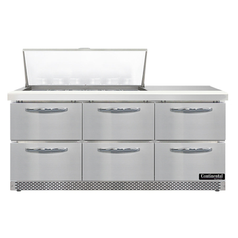 Continental Refrigerator SW72N18M-FB-D Mighty Top Sandwich Unit Front Breather