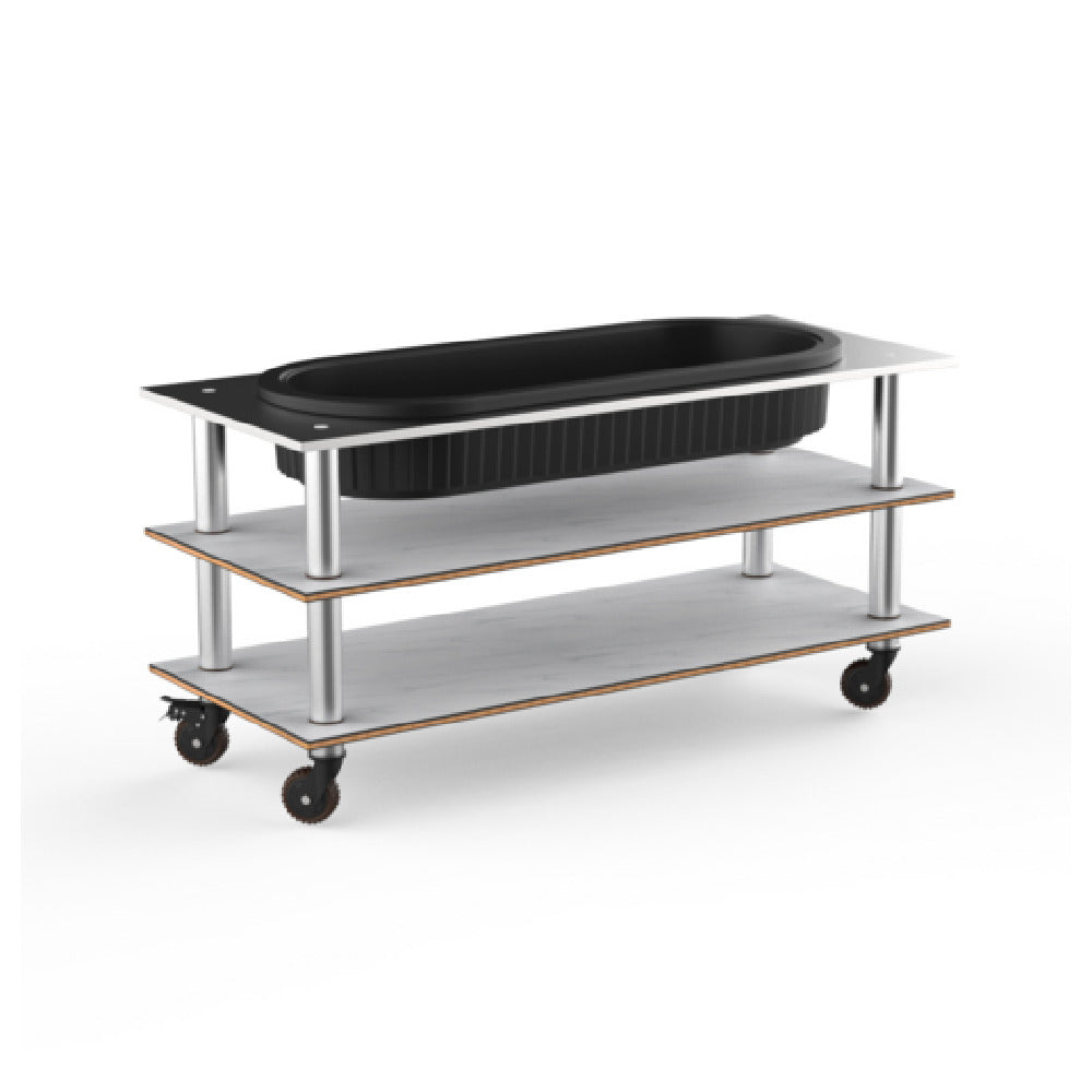 Steelite MGCMLE03CSXH - Modular Salad Bar Unit White Carrera Stainless Stee, Modular