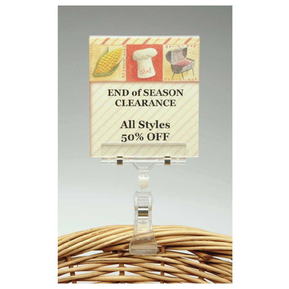 Hubert 39673 - Sign Holder, 6"H, Clip-on