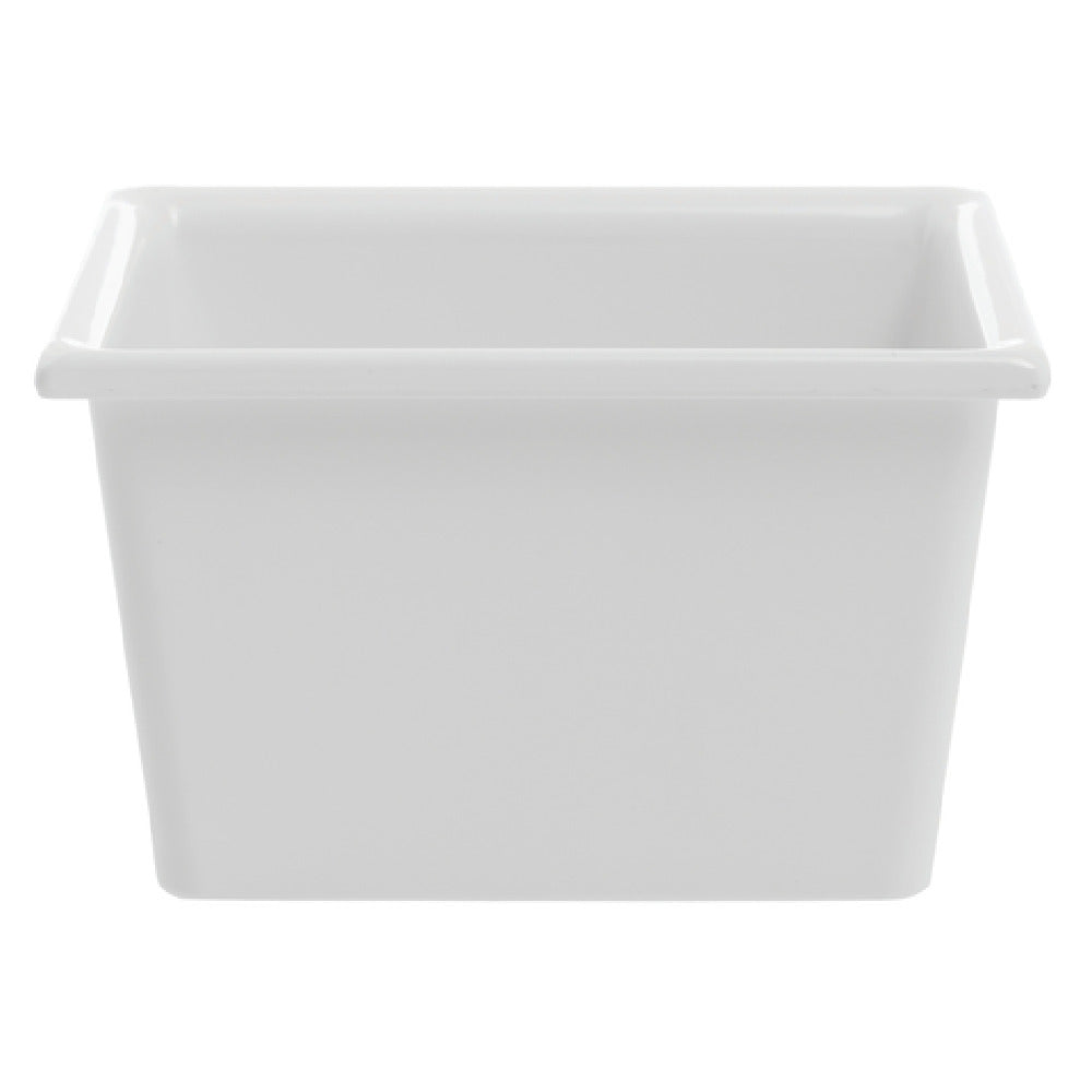 Hubert 69147 - 4S SmartFit™ 1/6 Size White Melamine Cold Food Pan - 6 1/5"L X 6 7/10"W X 4"D