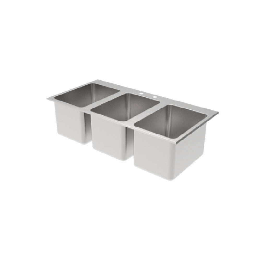 GSW USA SH10143DDI Drop-In Sink With No Deck Three Compartment 10" Wide X 14" Front-to-back X 10" Deep Bowls