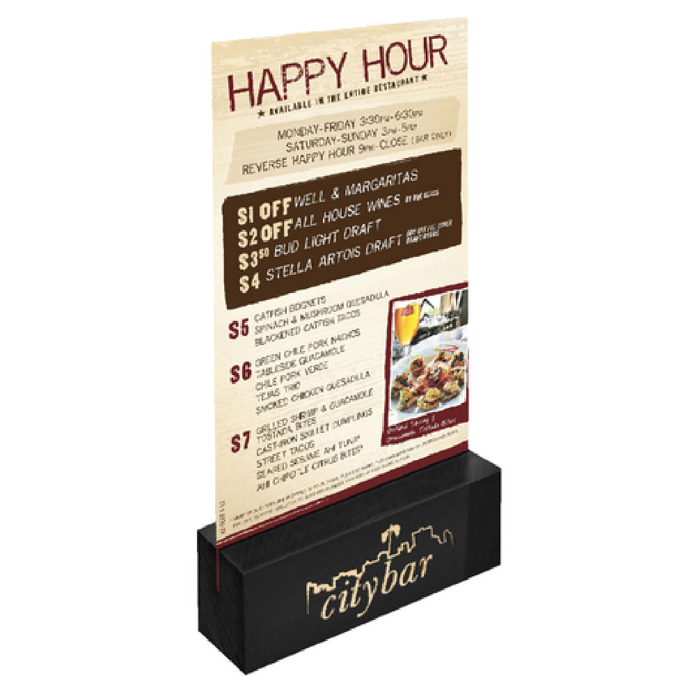 Menu Solutions WDBLOCK-EXT Extended Wood Block 4"W X 1"D X 1-1/4"H Rectangular