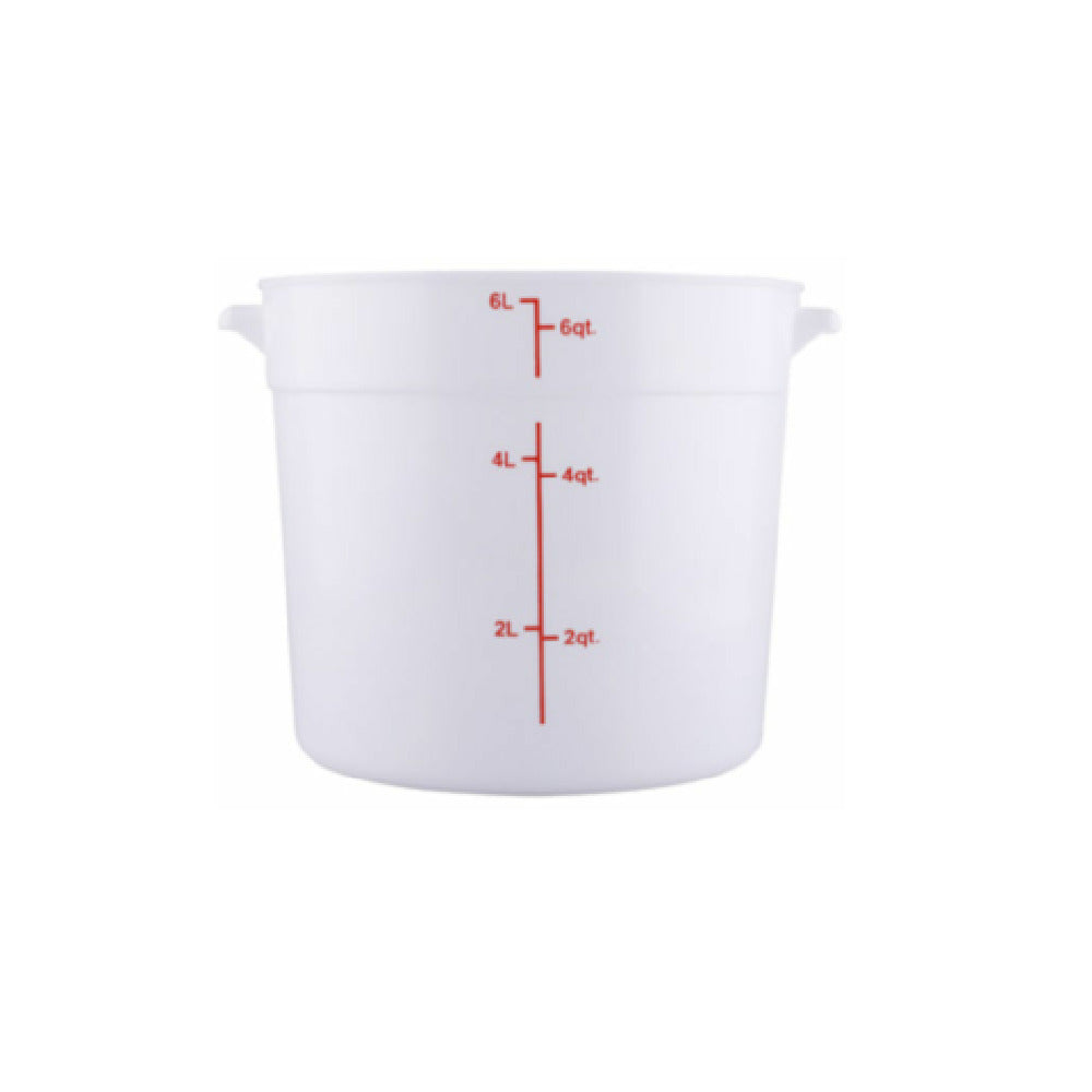 Hubert 29A-049 - Kratos® CenPro Round Food Storage Container, 6 Qt. Capacity, White