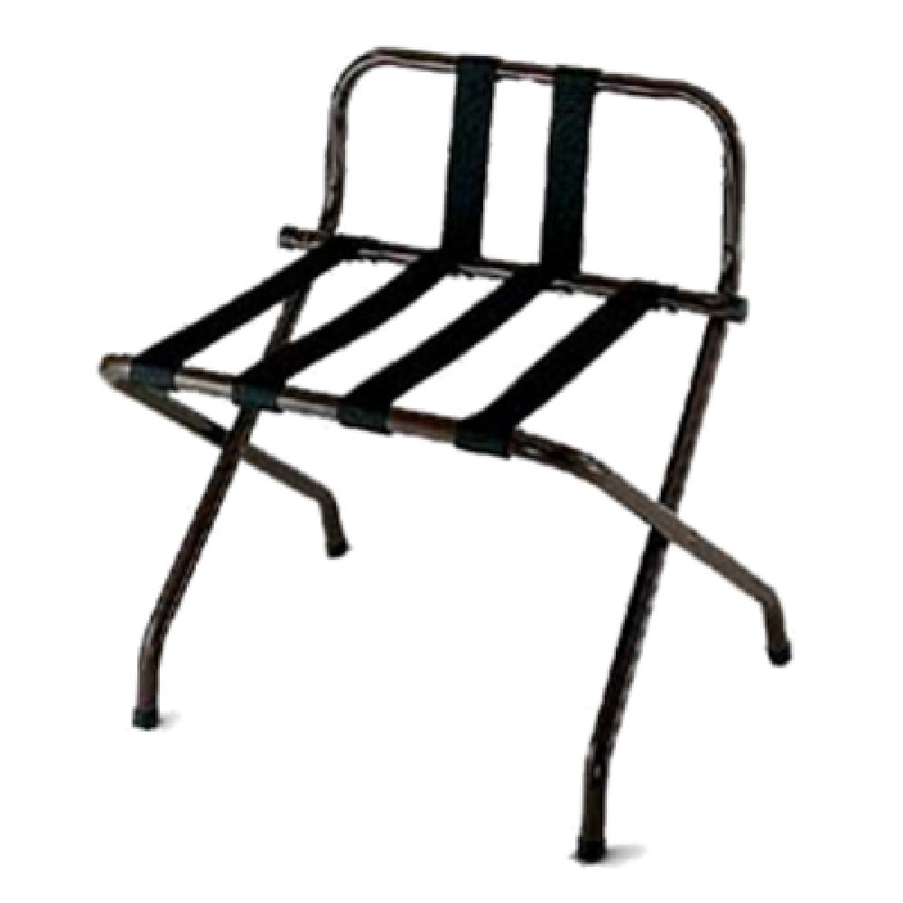 Central Specialties 1055B-BL-BL Luggage Rack 24-1/4"W X 16"D X 26-1/2"H High Back With Webbing