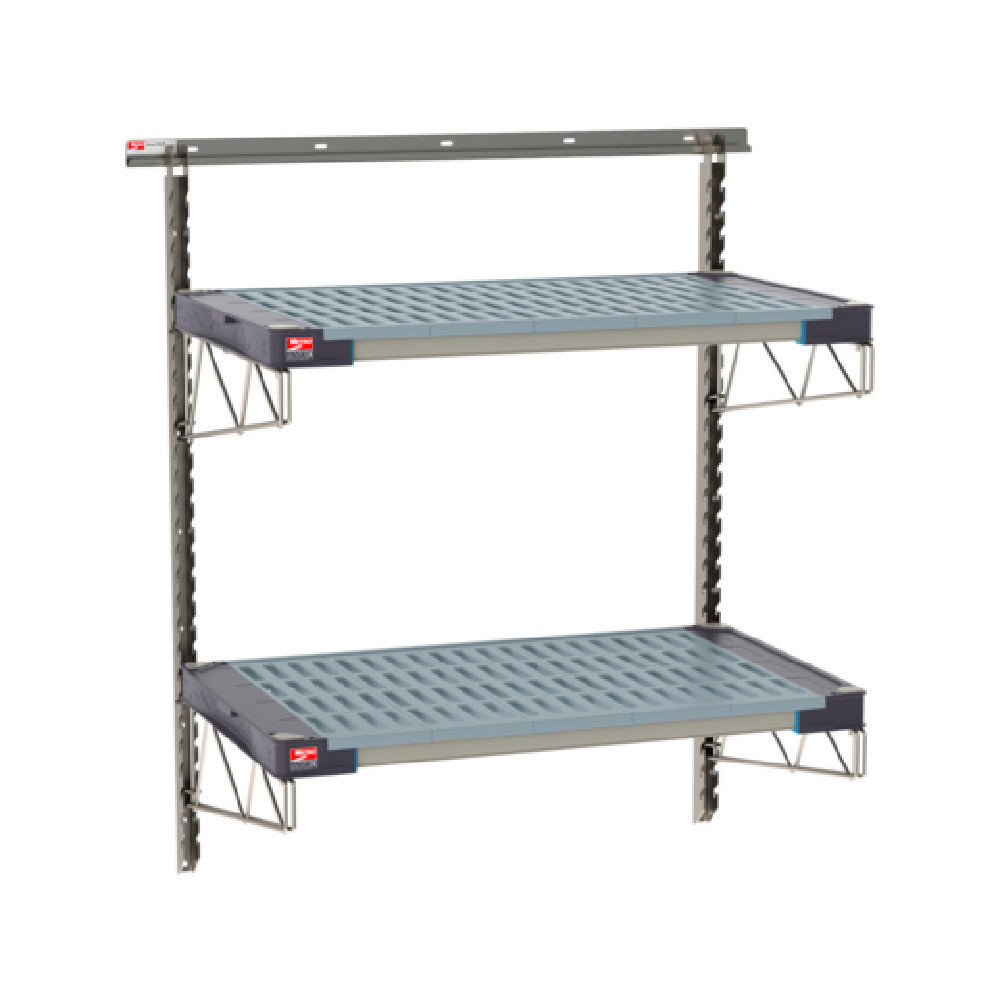 Metro SW-2136S4-45-2TIER - SmartWall Life Wall Shelving Kit. Two-shelf, Type 304 Stainless Steel Components: Wall Track