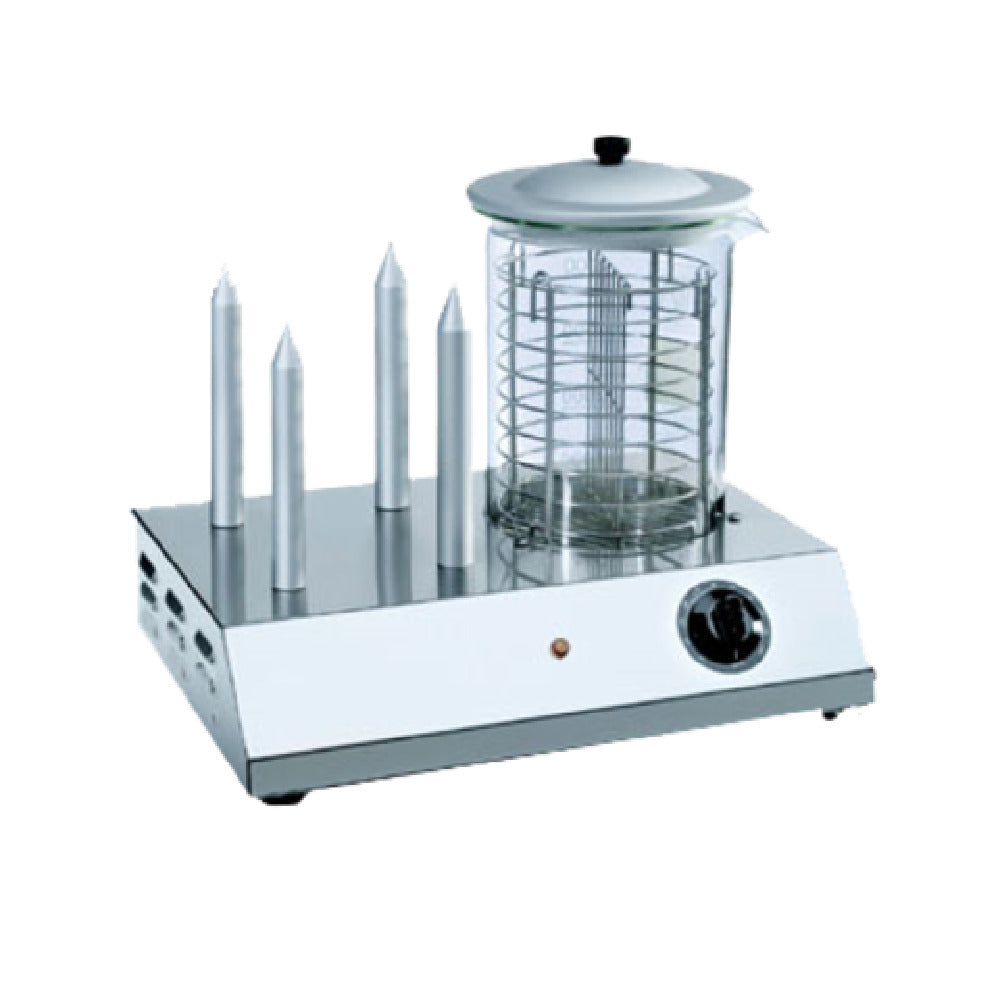 Eurodib HOTDOG Hot Dog Steamer & Bun Warmer 6" Dia. X 7-5/8" Height Stainless Steel Basket