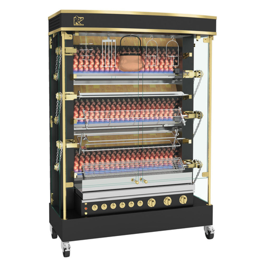 Rotisol MF1375-6G-LUX_NAT MasterFlame 'Rustic-Style' Rotisserie Oven Gas Floor Model