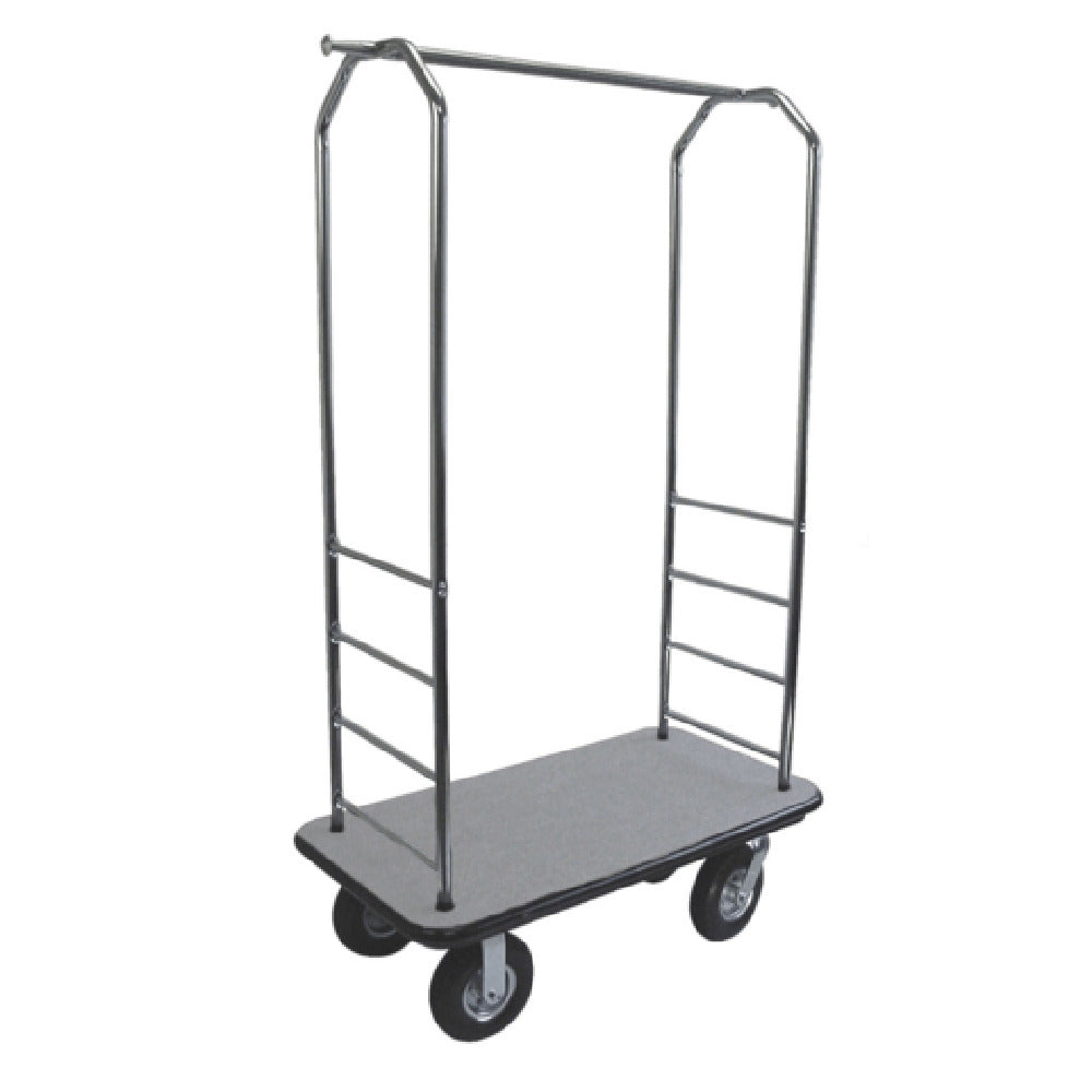 Central Specialties 2000BK-020-GRY Easy Mover™ Bellman's Cart 43"W X 23"D X 72-1/2"H 1" Tubular Chrome Frame
