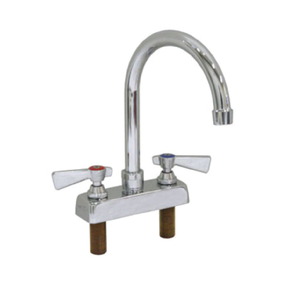 GSW USA AA-422G Faucet 4" Deck Mounted Backsplash With 5" Gooseneck Spout