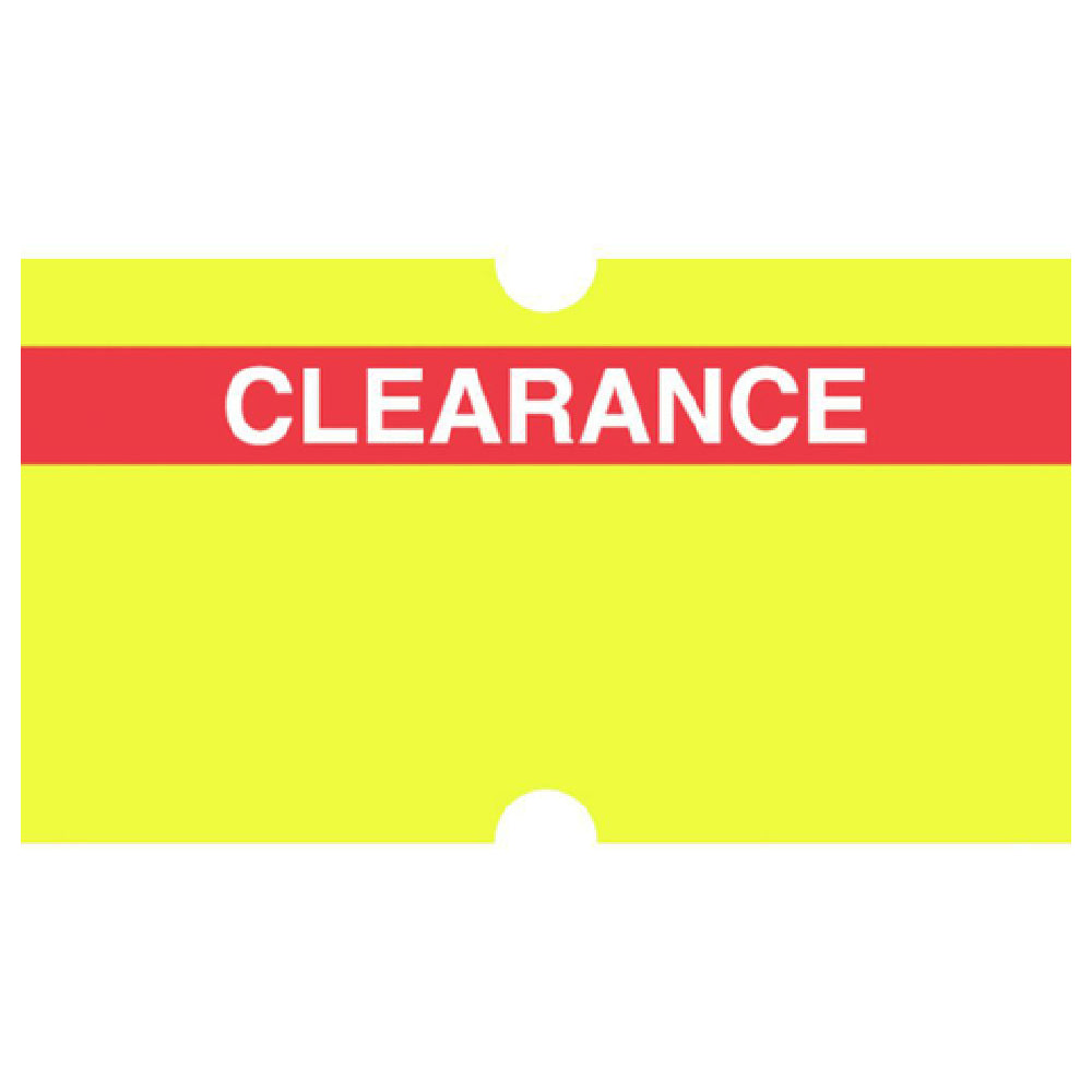Hubert 31840 - Label, "Clearance", For 1-line Pricing Gun