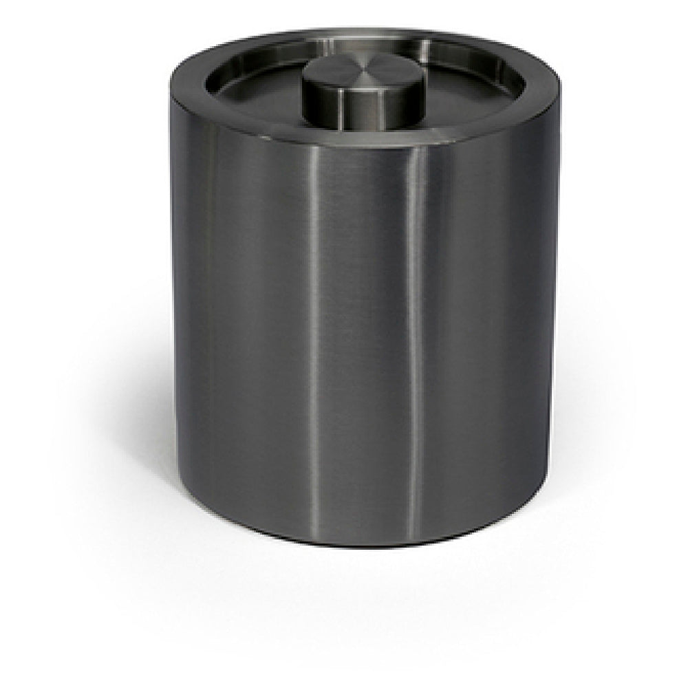 FOH RIB044BKS21 2qt Round Stainless Ice Bucket Matte Black With Matte Black Lid